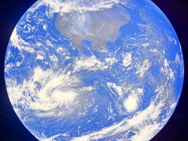 Круглое световое окно с фотопечатью на натяжном потолке – Фото 3